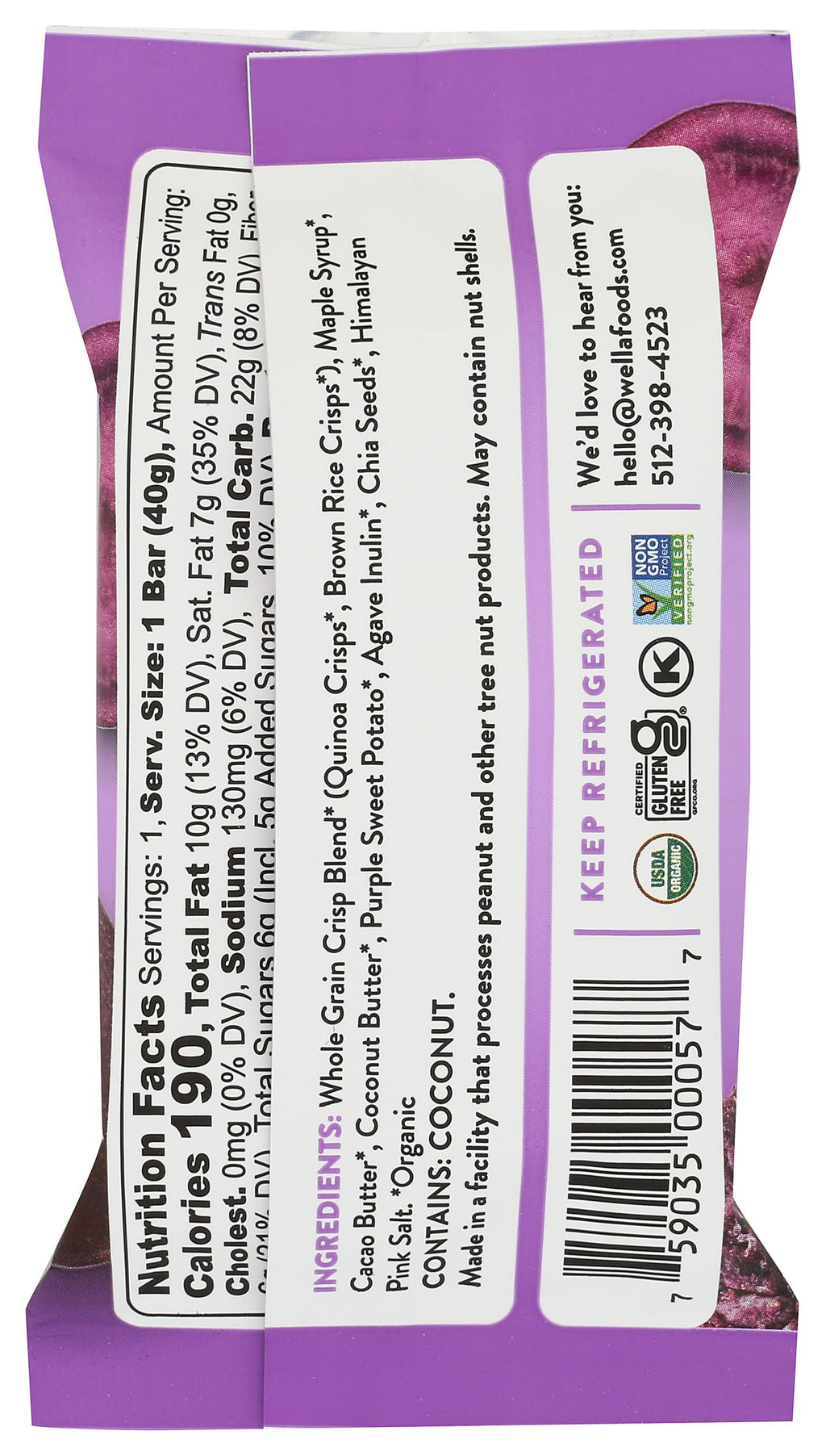 Wella, Bar Ube Crisp Organic, 1.4 Ounce