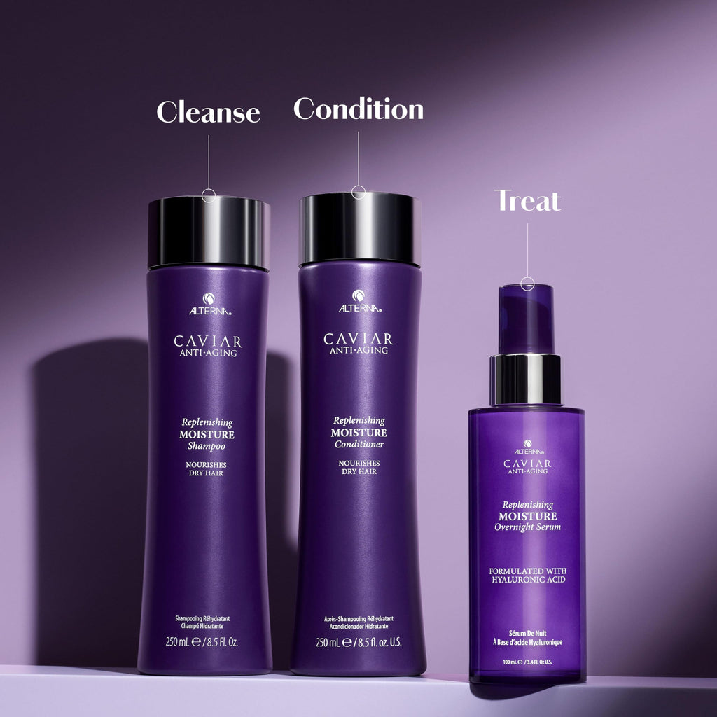 Alterna Caviar Anti-Aging Replenishing Moisture Overnight Serum 3.4oz | Leave In Hair Treatments for Dry, Damaged Hair |Nourishes, Restores with Humidity & Heat Protection