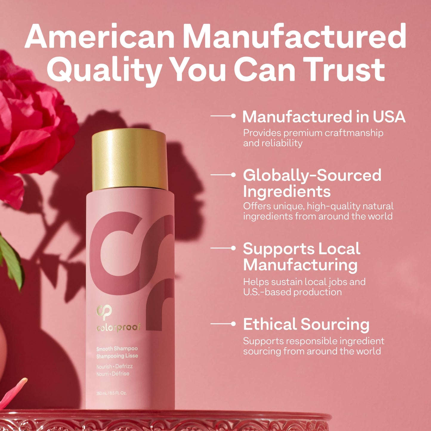 Rosy Brown Plush Locks Leave-in Smooth, Anti- Frizz Smoothing Lotion, Protects & Reduces Blow Dry Time, Controls Frizz & Adds Shine, Sulfate-Free, Vegan, 6.7fl oz