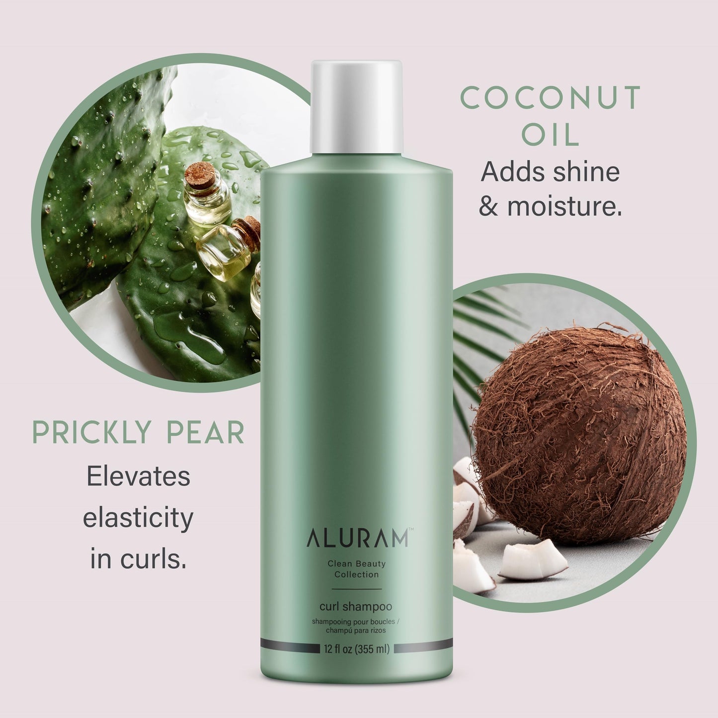 ALURAM Curl Shampoo, Clarifying Coconut Water Infused and Lightweight Cleansing For Curly Hair, 12 Fl Oz