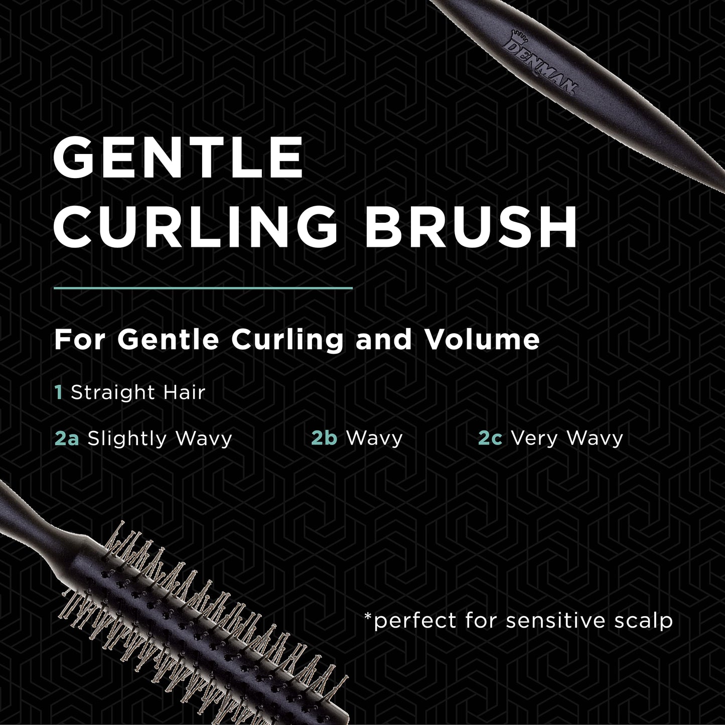Denman Curling Vented Barrel Round Hair Brush with Nylon Bristles for Fast Drying, Volume and Creating Movement in the Hair, Black, D73