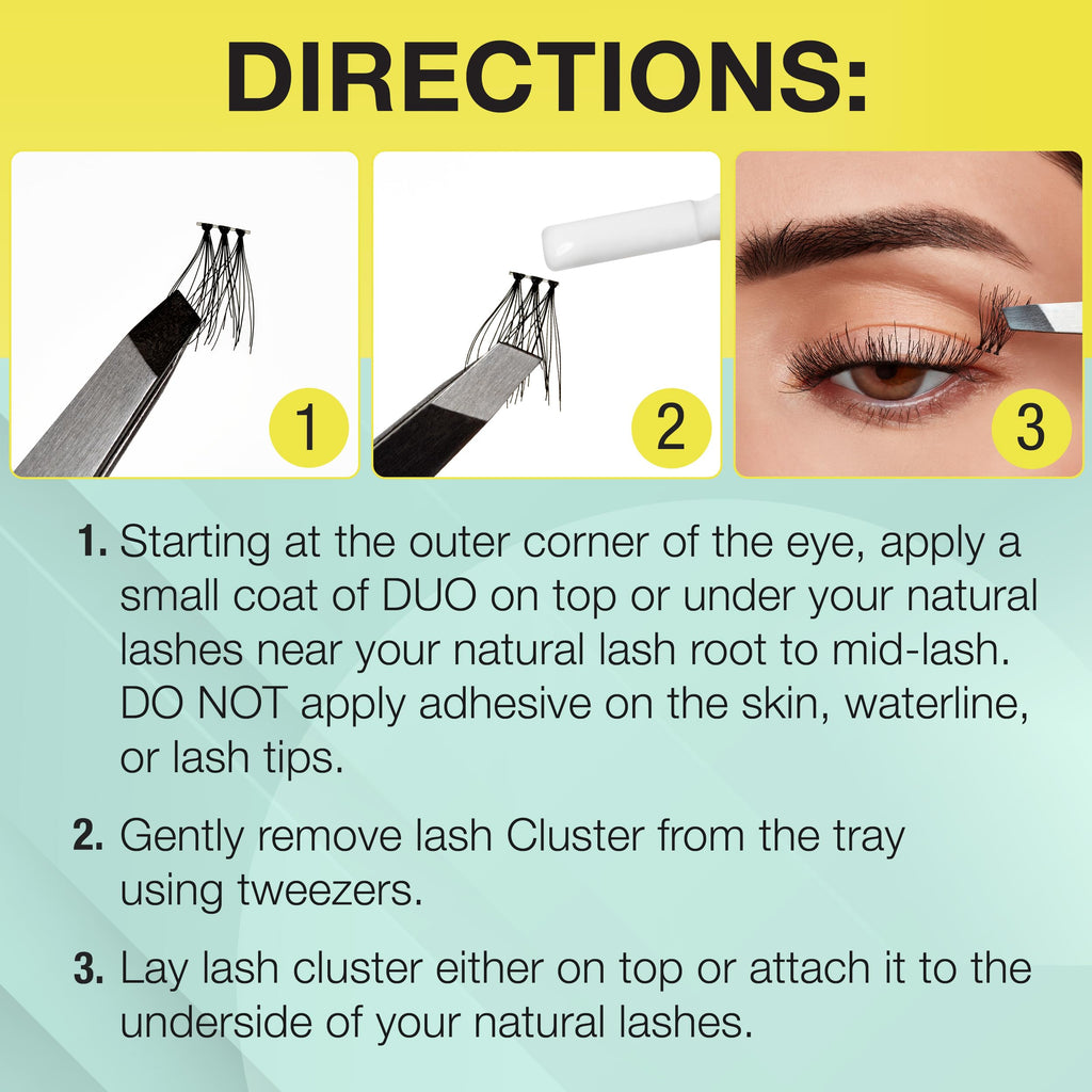 Ardell Active Lash Clusters, Dash - Waterproof, DIY Eyelash Extensions, Multi-Length Individual Lashes, Reusable False Eyelashes, 1 Pack