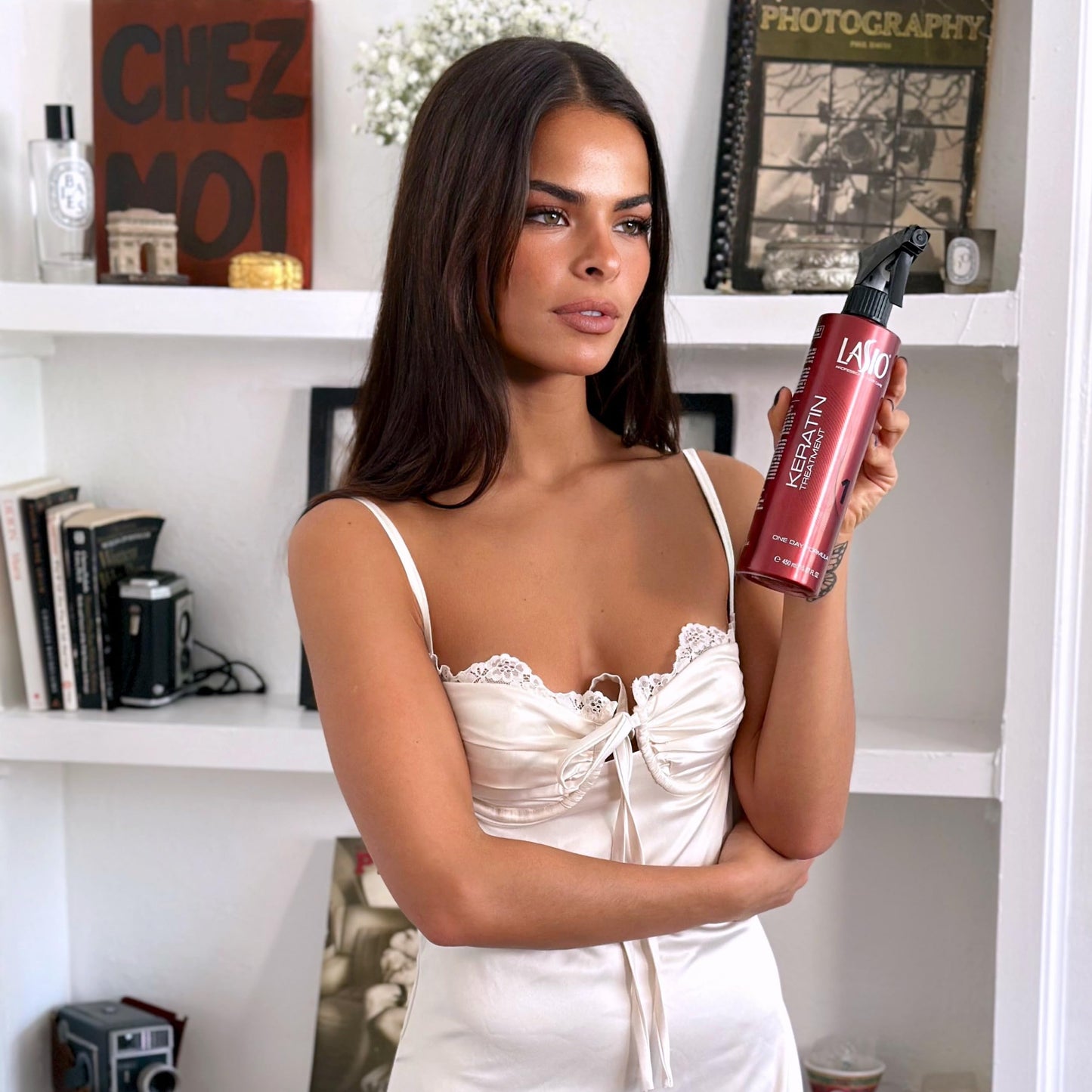 Lasio Keratin Formule Jour à l'extrait d'ambre - 500 ml - Soin universel à la kératine pour éliminer les frisottis et réduire les boucles - Après-shampoing léger pour des cheveux plus forts et plus sains