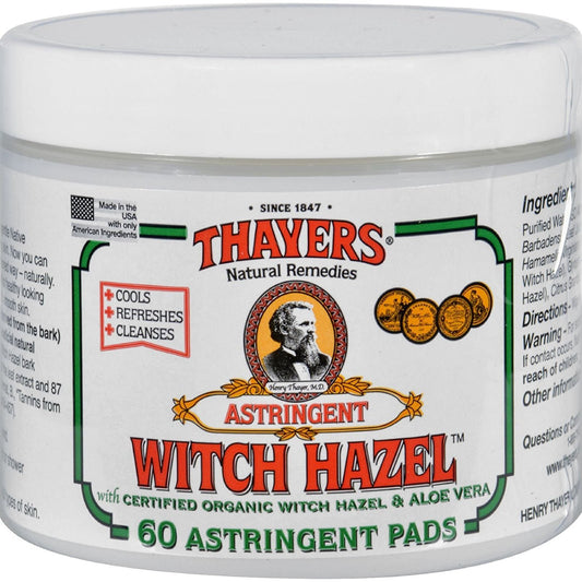 Thayers Witch Hazel Pads W/Aloe 60 Pads