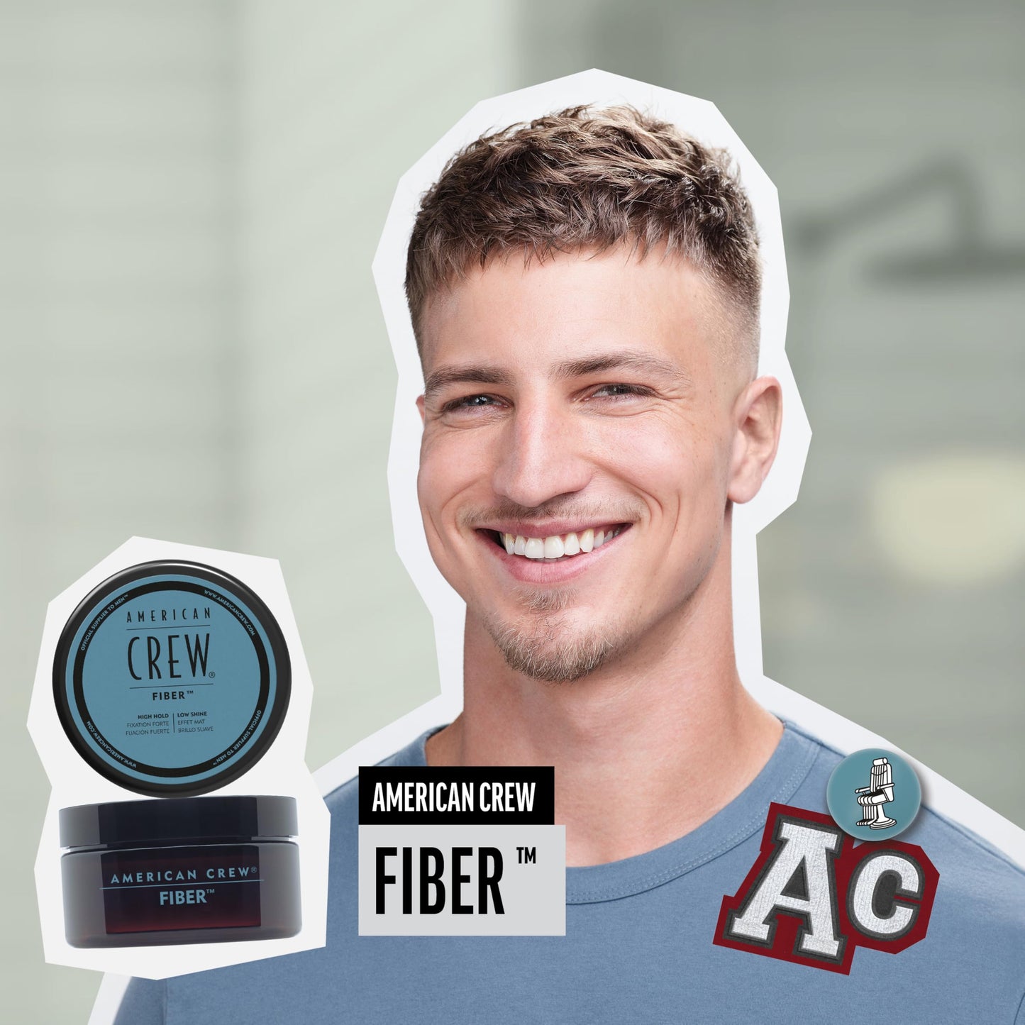 Gray American Crew Men's Hair Fiber (OLD VERSION), Like Hair Gel with High Hold with Low Shine, 3 Oz (Pack of 1)