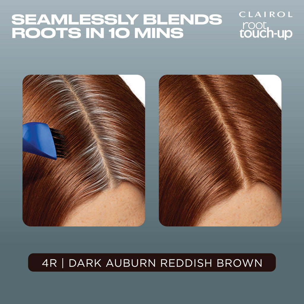 Clairol Root Touch-Up by Nice'n Easy Permanent Hair Dye, 4R Dark Auburn/Reddish Brown Hair Color| 100% Gray Coverage | Easy Brush Application | Matches Professional Salon Shades | Pack of 2
