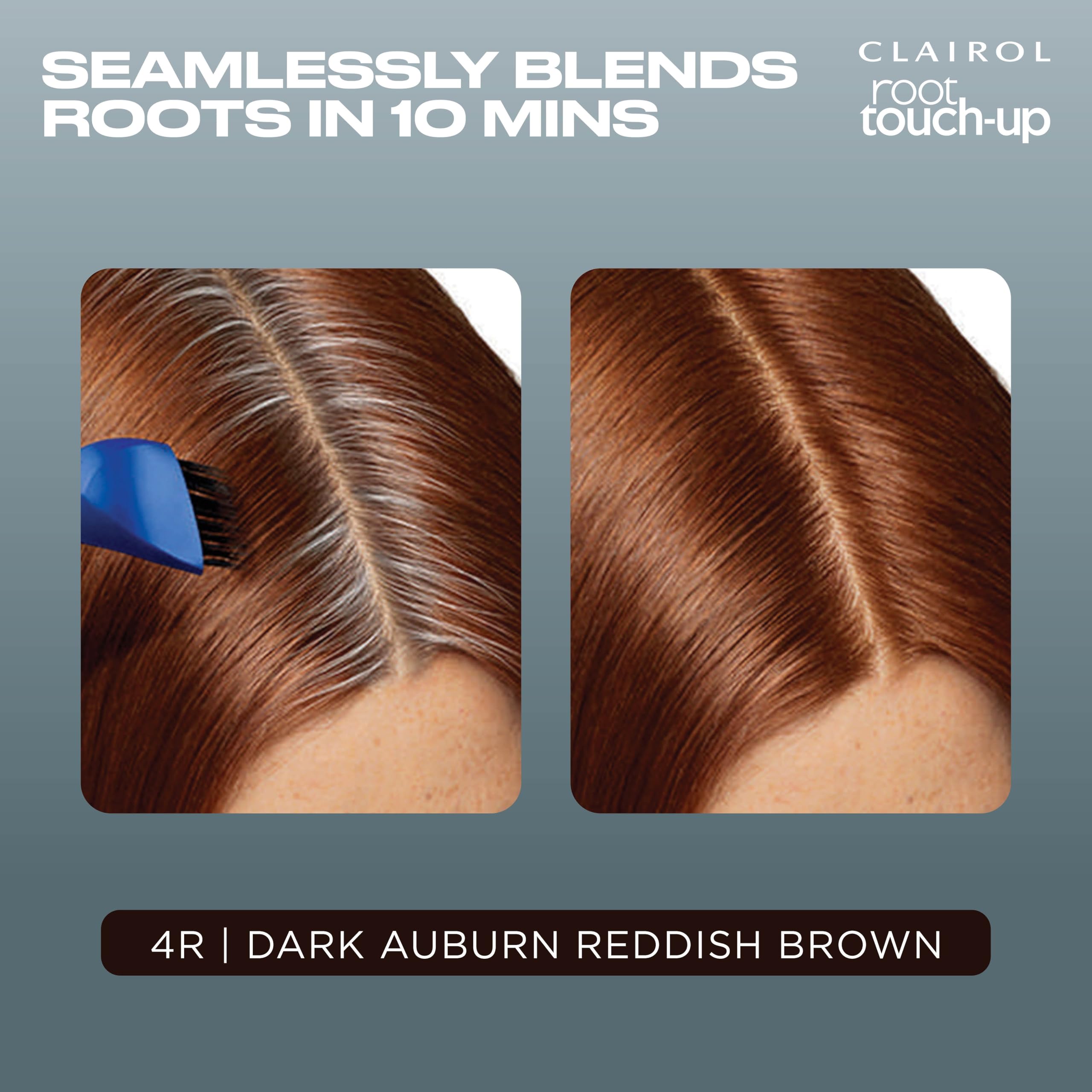 Clairol Root Touch-Up by Nice'n Easy Permanent Hair Dye, 4R Dark Auburn/Reddish Brown Hair Color| 100% Gray Coverage | Easy Brush Application | Matches Professional Salon Shades | Pack of 2