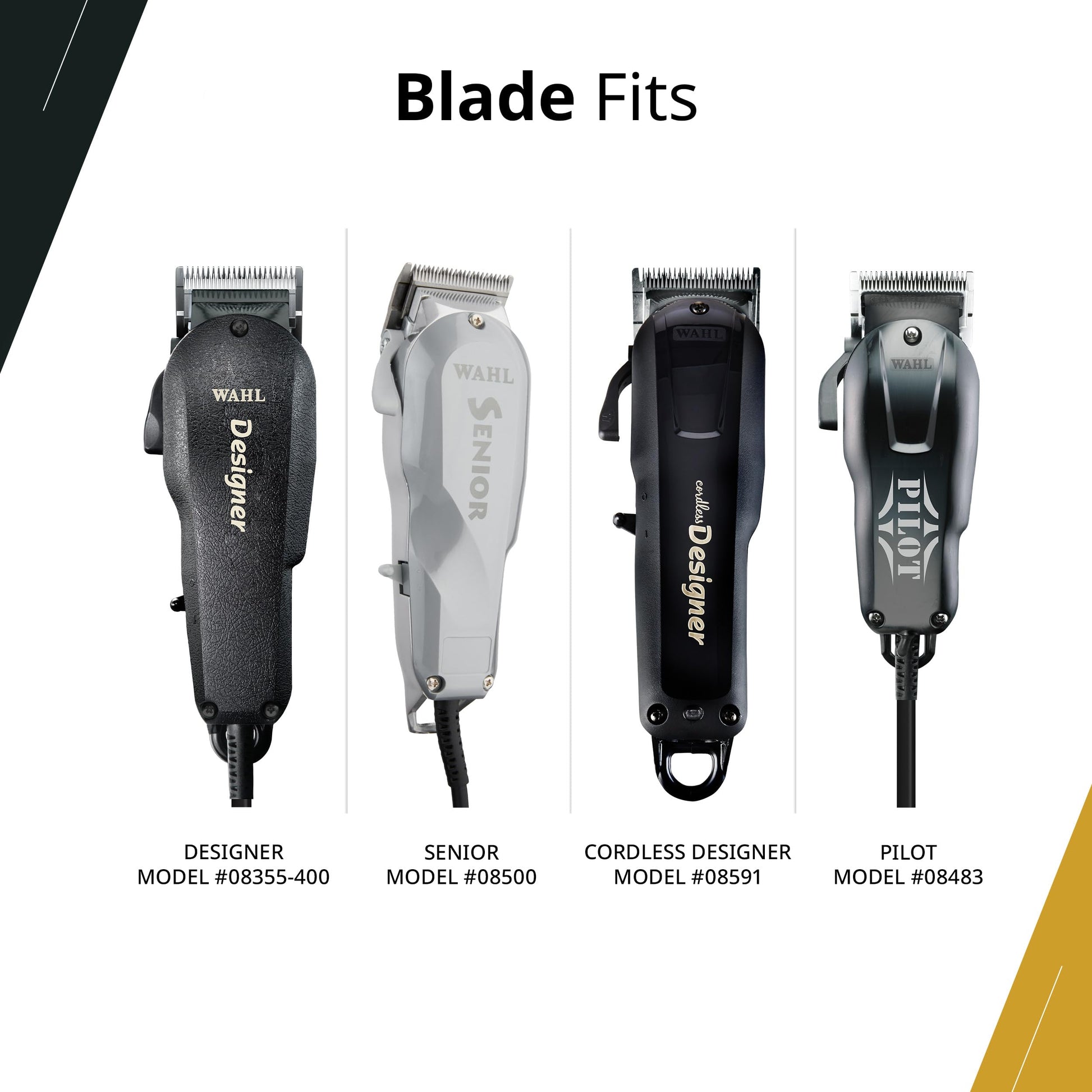 White Smoke Wahl Professional 3-Hole Standard Clipper Blade, 1mm-3mm, Adjusto-Lock Replacement for Designer, Senior, and Pilot, Nugget, Sterling 1 Plus and Sterling 4 Clippers