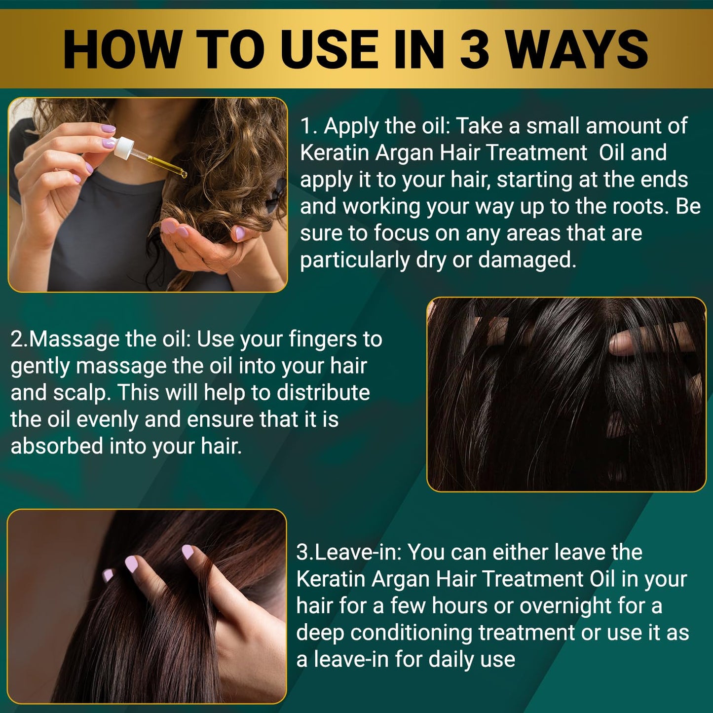 Huile de croissance capillaire KERA-NOURISH à la vitamine E, au collagène, à la biotine, à la kératine, à l'argan et à l'huile de jojoba pour cheveux crépus, bouclés, colorés et traités chimiquement, 30 ml