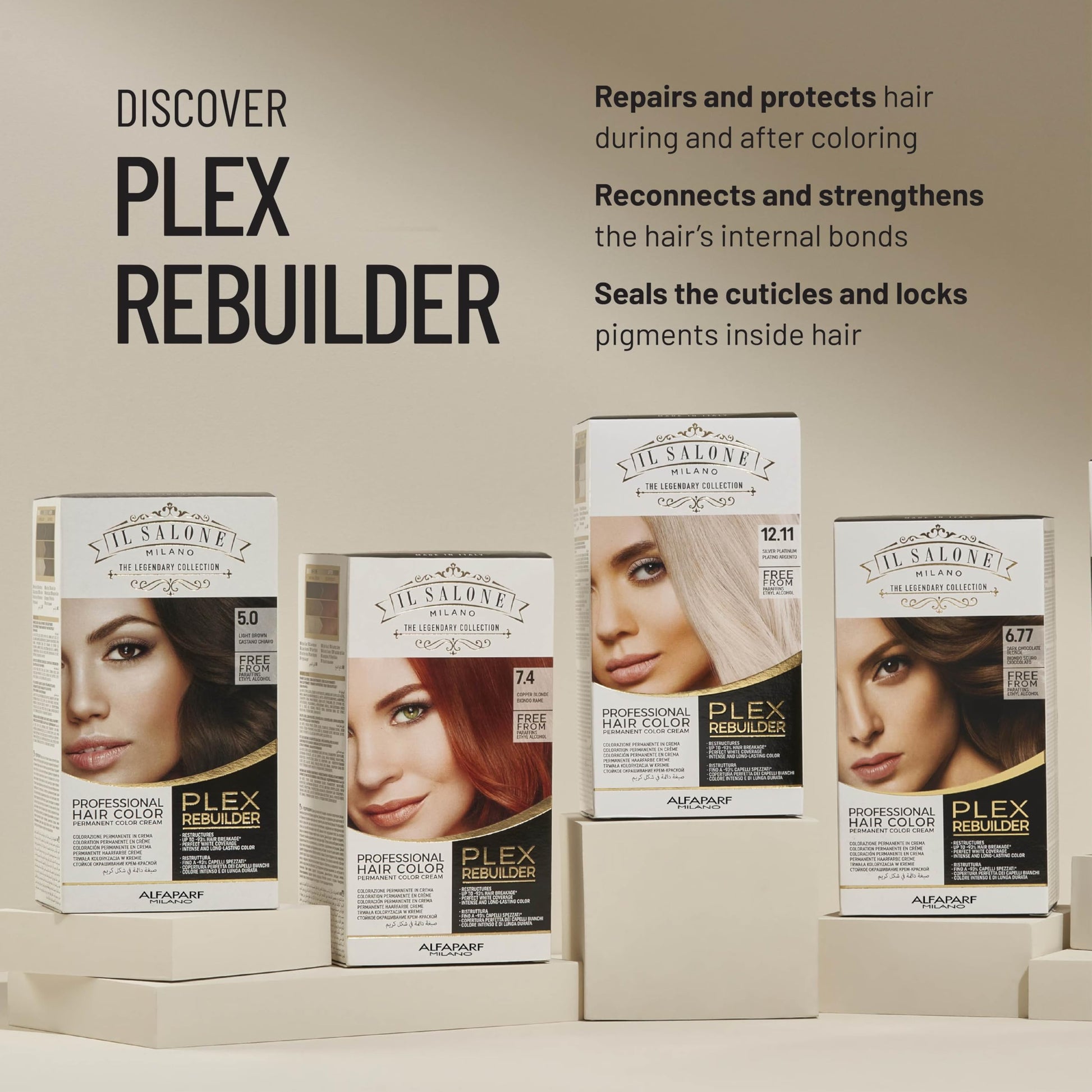 Gray Il Salone Milano Plex Rebuilder Permanent Hair Color Cream - 12.11 Silver Platinum Hair Dye - Professional Salon - Premium Quality - Protects and Restructures - Paraffin, Paraben, Ethyl Alcohol Free