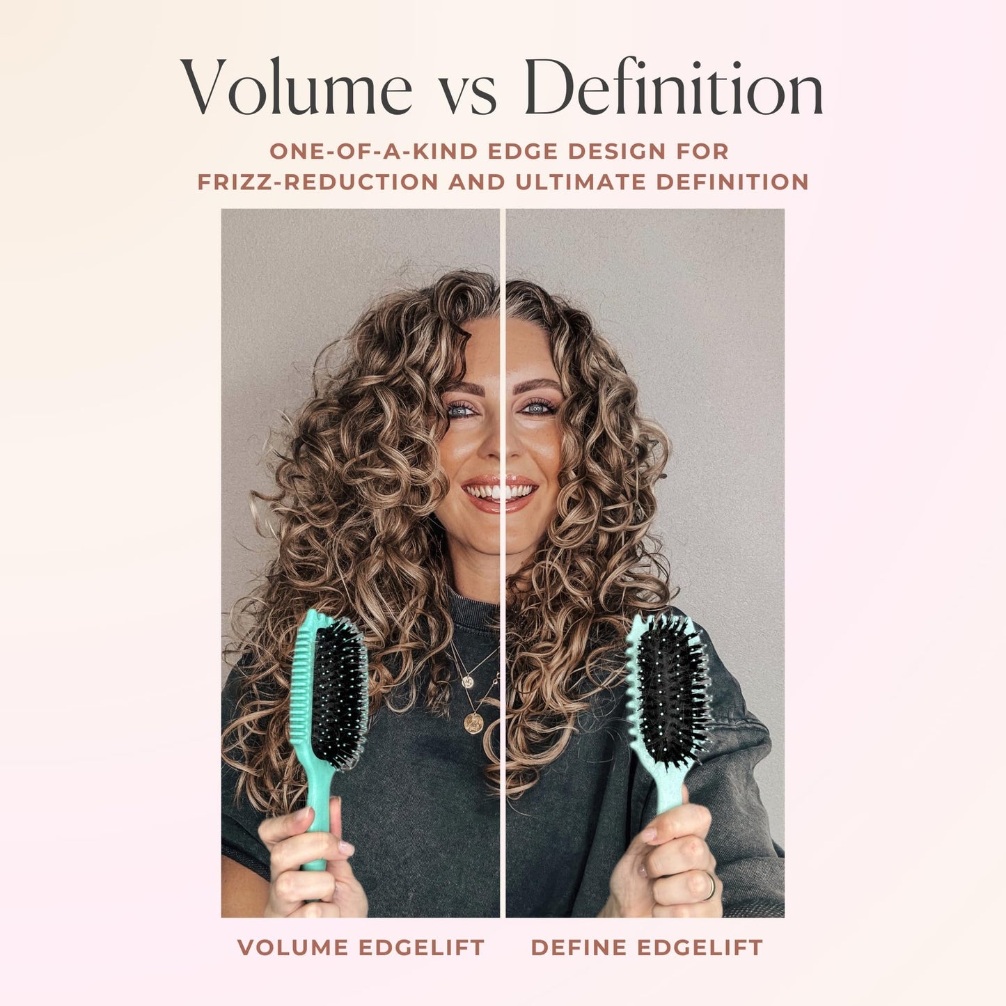 Bounce Curl Define EdgeLift Brush, 5-in-1 Tool for Effortlessly Defined Curls, Waves & Coils, Reduces Frizz - Teal