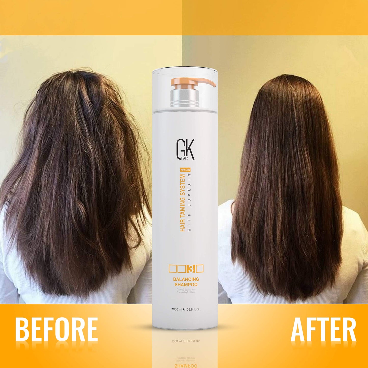 GK HAIR Balancing Shampoo Repairs Dry Damage For Oily Flaky Itchy Scalp Thinning Removes Impurities Deep Cleansing Natural Moisture Keratin Treatment Sulfate Parabem Free All Hair Types - 33.8 Ounce