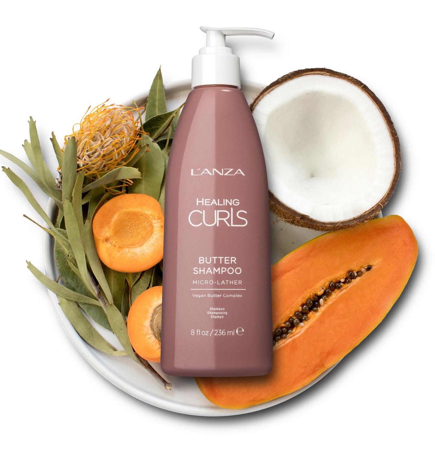 L'ANZA Healing Curls Butter Shampoo - Curly Hair Shampoo for a Creamy, Color-Safe Cleanse and Refreshed Curls - Paraben and Sulphate Free Shampoo (33.8 Fl Oz)