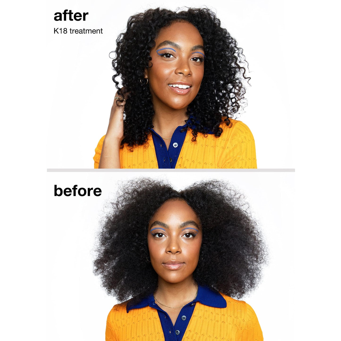 K18 免洗修复发膜，4 分钟快速护理，修复染色、化学服务热损伤的头发（50 毫升和 15 毫升各 1 个）。