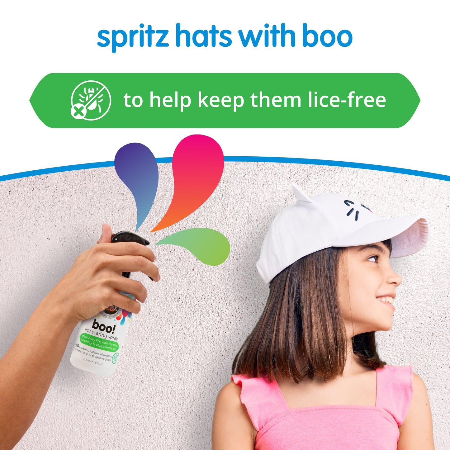SoCozy Boo Lice Scaring Spray For Kids Hair, Effective Lice Treatment (8 Fl Oz) Clinically Proven to Repel Lice, Conditioning Spray with Tea Tree Oil, Rosemary Oil & Keratin, Paraben & Sulfate Free
