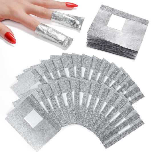 White Smoke Makartt Nail Foil Wraps, 100PCS Soak Off Foils with Pre-Attached Larger Lint-Free Cotton Pads for Removing Gel Polish, Acrylic, Dip Powder, Builder Gel & Nail Glue