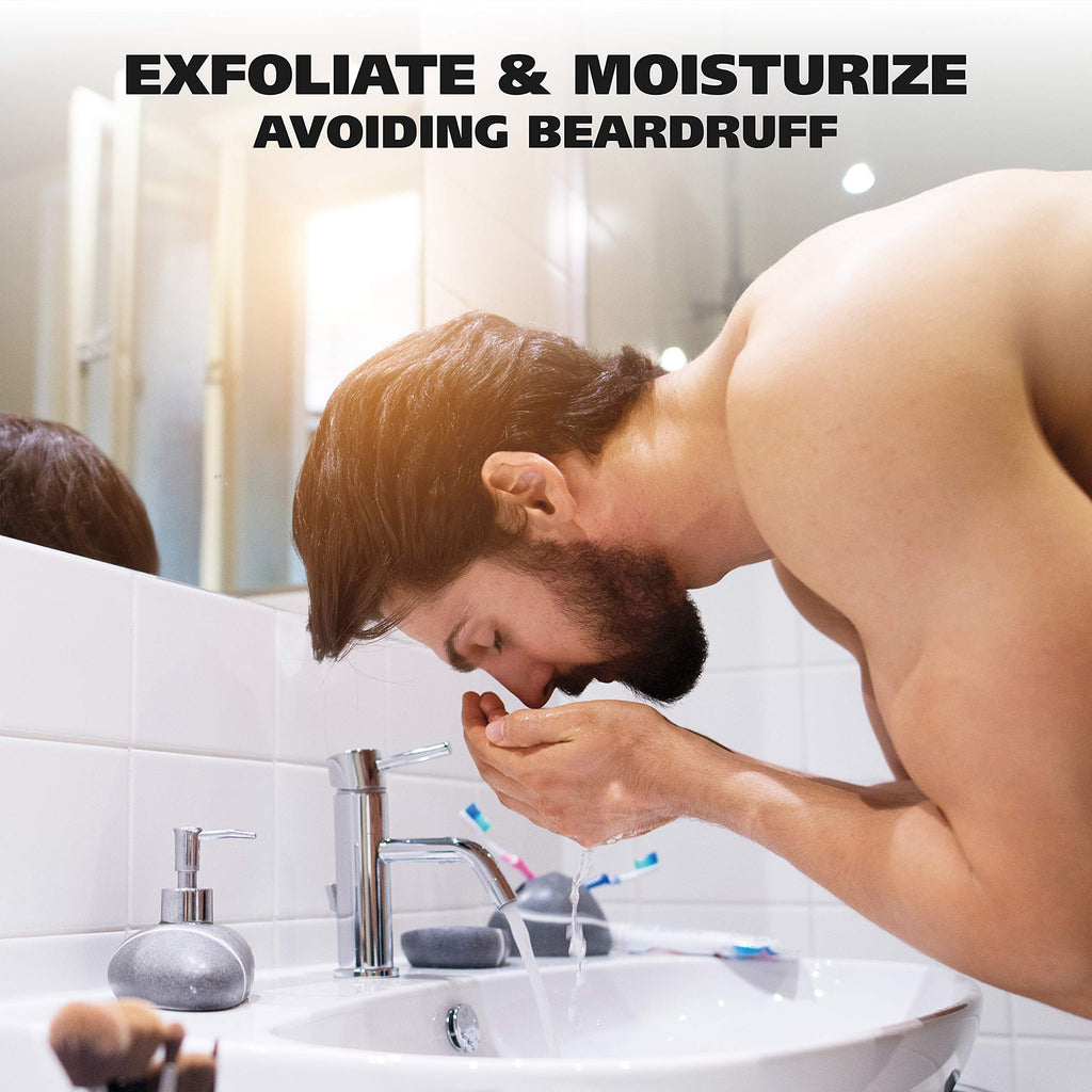Wahl Beard Wash Face Exfoliator with Essential Oils - Manuka, Meadowfoam, Clove, Moringa - Model 805601