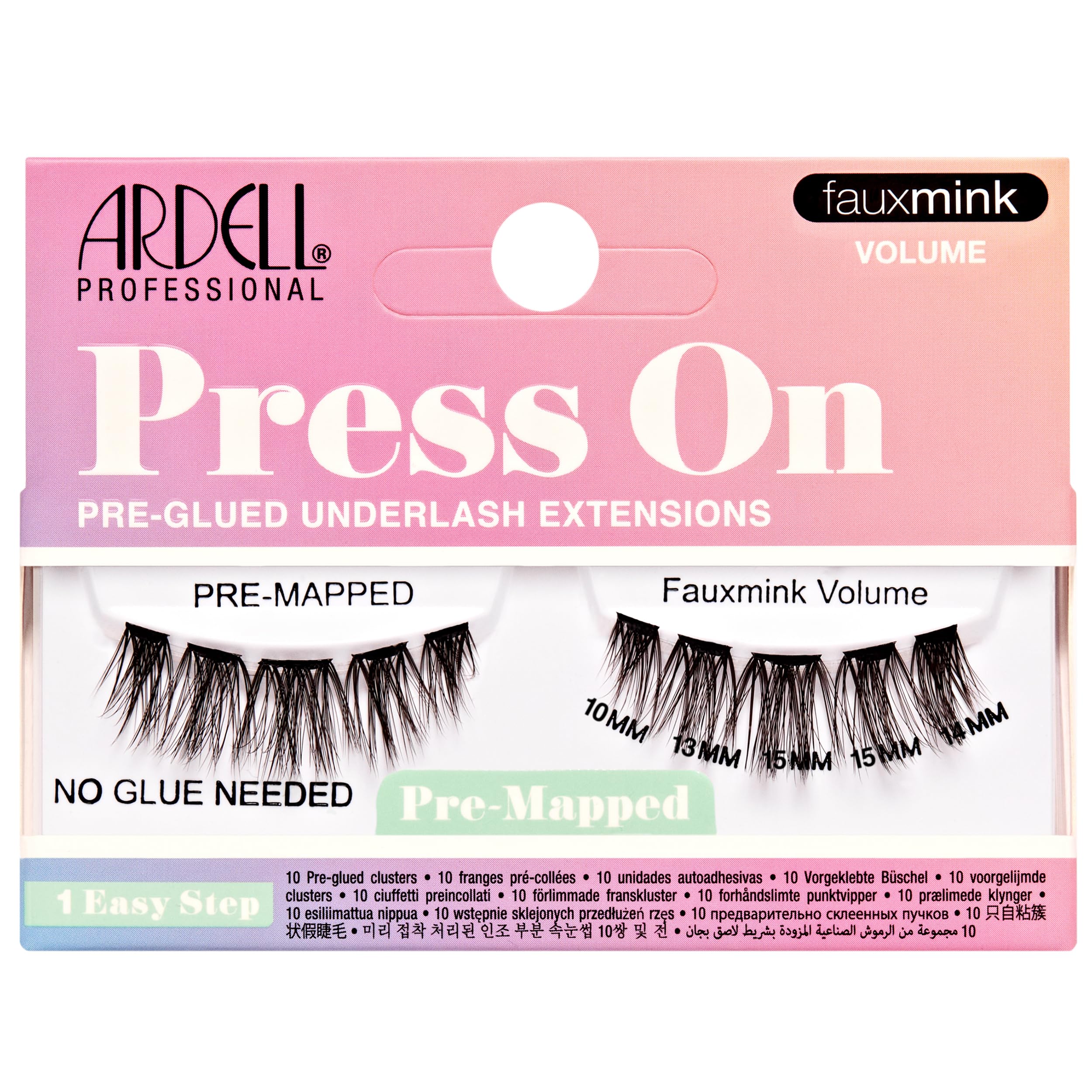 Ardell Press On Lashes Pre-Mapped DIY Lash Clusters - Fauxmink Volume, Pre-Glued Underlash, Easy to Apply False Eyelashes, Eyelash Extensions