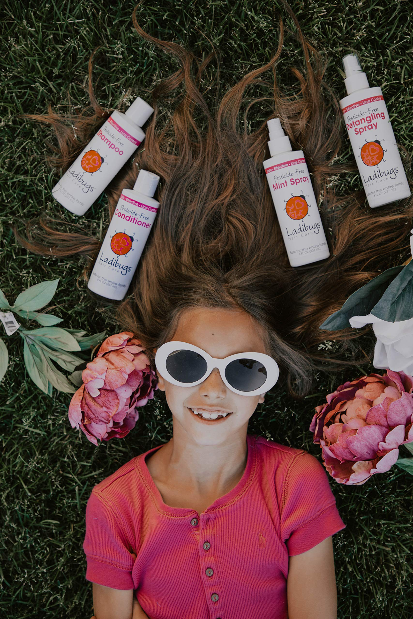 LADIBUGS Detangler Spray 8oz | Best Kids Hair Detangling | Leave-in Conditioner & Head Lice Deterrent | Natural, Sulfate-free, Made in the USA