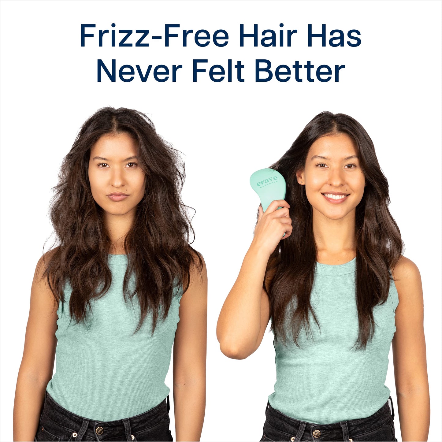 Crave Naturals Glide Thru Detangling Brush - Detangler Brush for Natural, Curly, Straight, Wet and Dry Hair for Adults and Kids - Hair Brush for Little Girls, Toddlers, Teens - 7.5 x 3 in, Turquoise