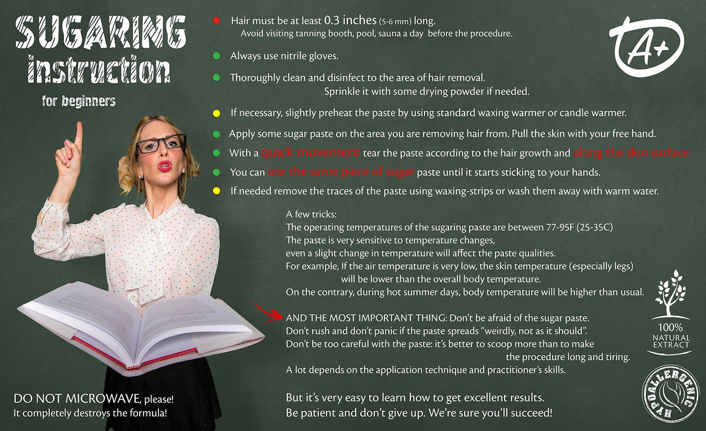 Sugaring Paste "Luxury Pro" – Organic Hair Removal - Hard - Paste for Brazilian bikini, dark hair, 43 oz / 2.6 lbs - Long-Lasting Sugar Wax, Professional Skills Required