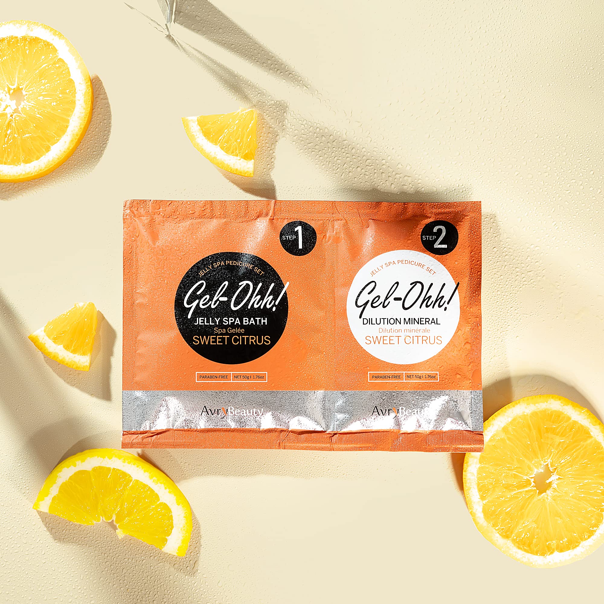 AvryBeauty Gel-Ohh Jelly Spa Bath 3 pack, Citrus Fresh, Citrus Scented, Vitamin C , Jelly Pedicure, Salon Services, Pedicure, Salon Pedi, Relaxation, Heat & Aroma Therapy, Foot Care