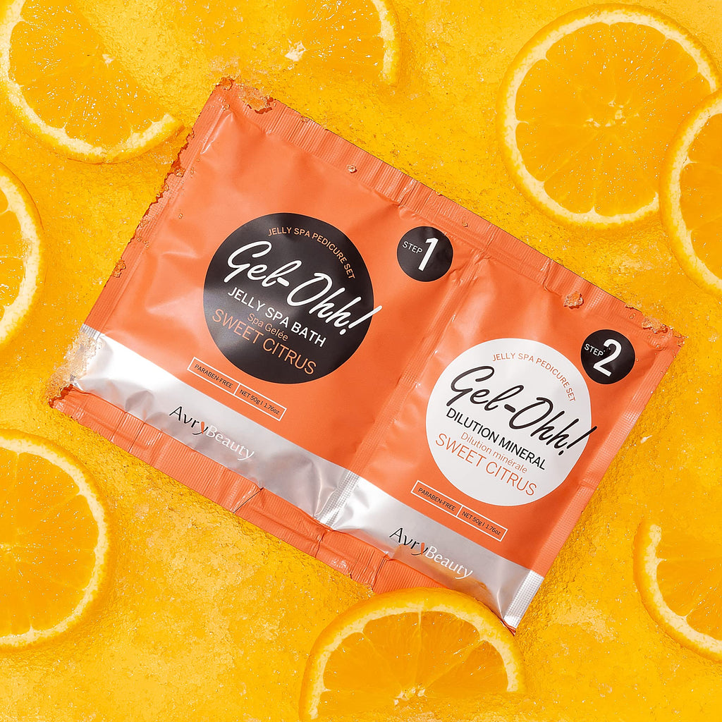 AvryBeauty Gel-Ohh Jelly Spa Bath 3 pack, Citrus Fresh, Citrus Scented, Vitamin C , Jelly Pedicure, Salon Services, Pedicure, Salon Pedi, Relaxation, Heat & Aroma Therapy, Foot Care