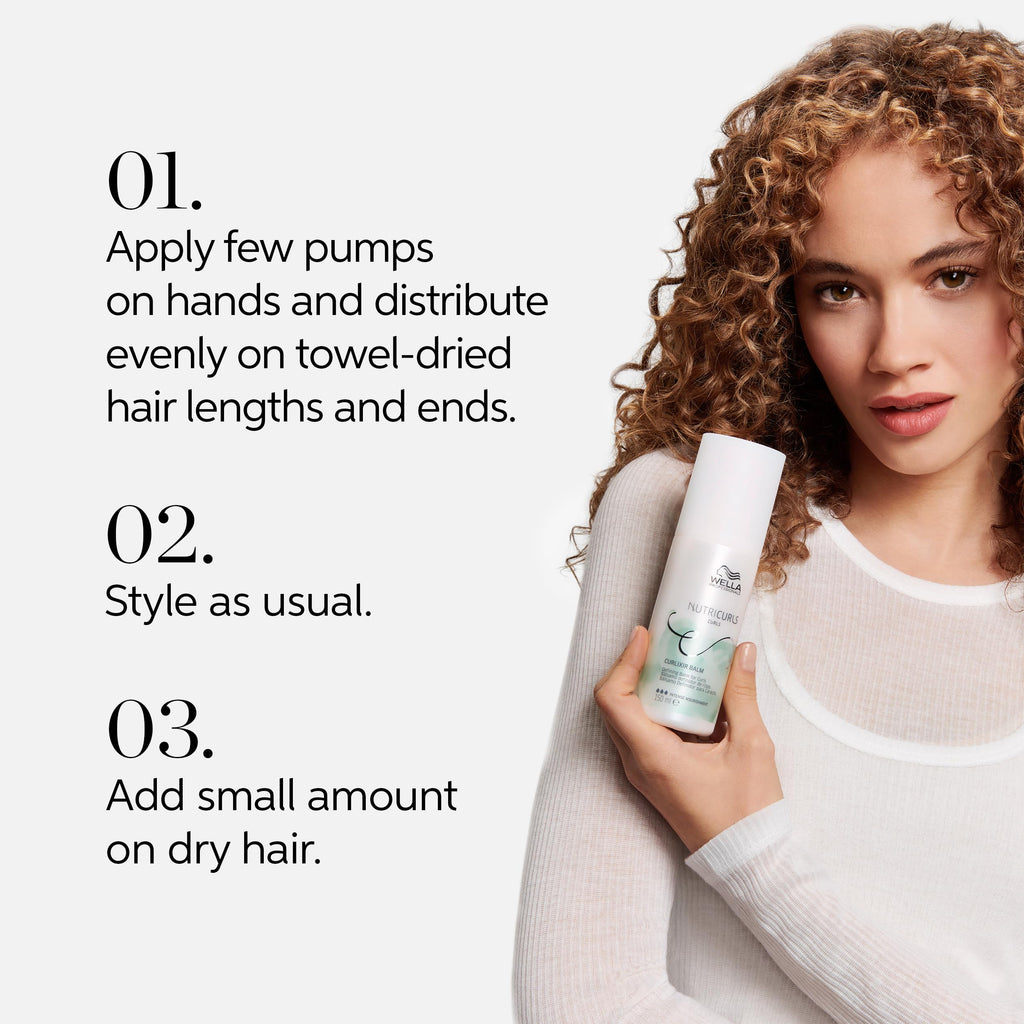 Wella Professionals Nutricurls Curlixir Balm | Defining Leave-in Cream for Curls | Intense Nourishment | Soft Hold & 24H Curl Definition | 5.07 Fl Oz