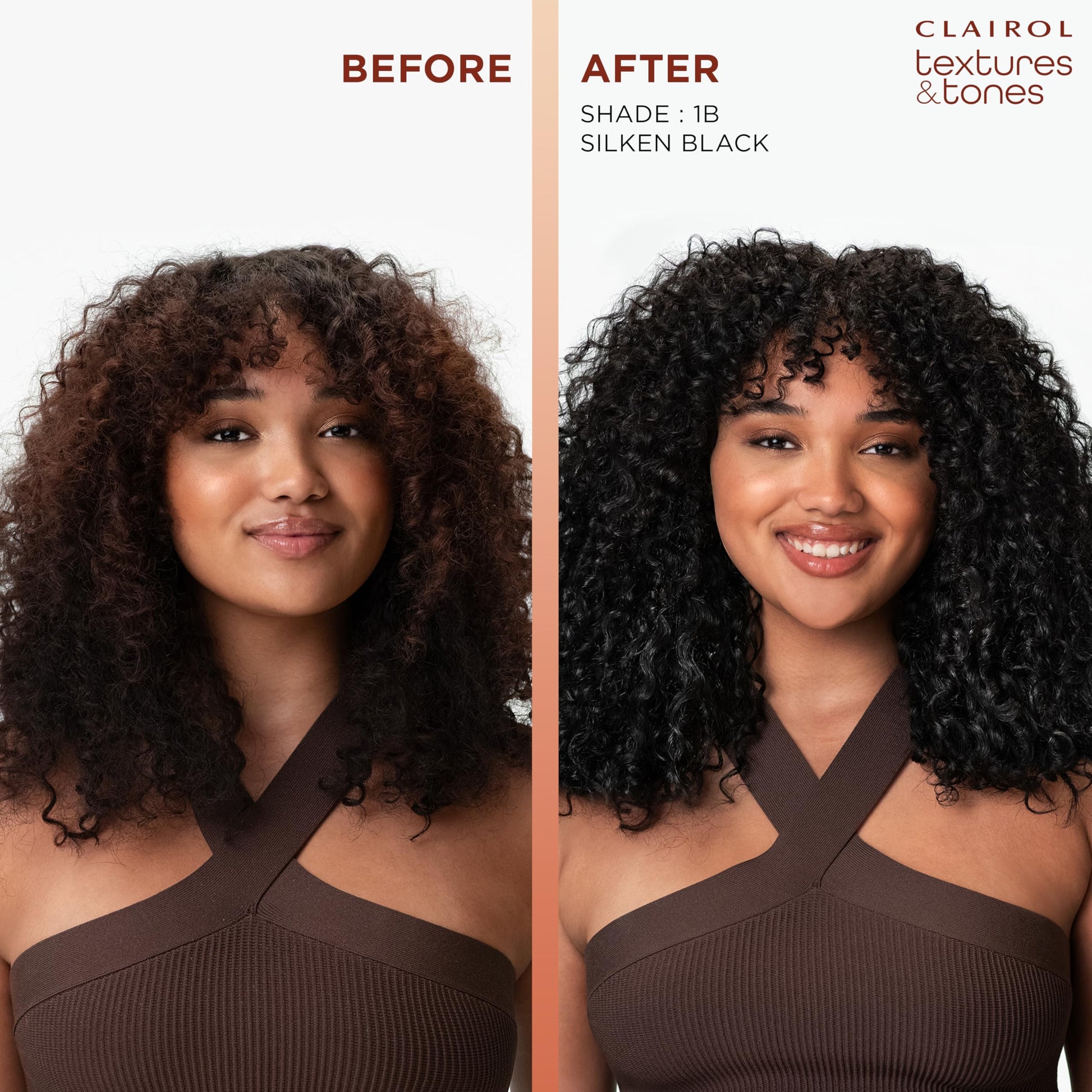 White Smoke Clairol Textures & Tones Permanent Hair Dye, 5G Caramel Brown Hair Color| Ammonia Free | Moisture-Rich Formula with Argan, and Olive Oil for Brilliant Shine | Pack of 1