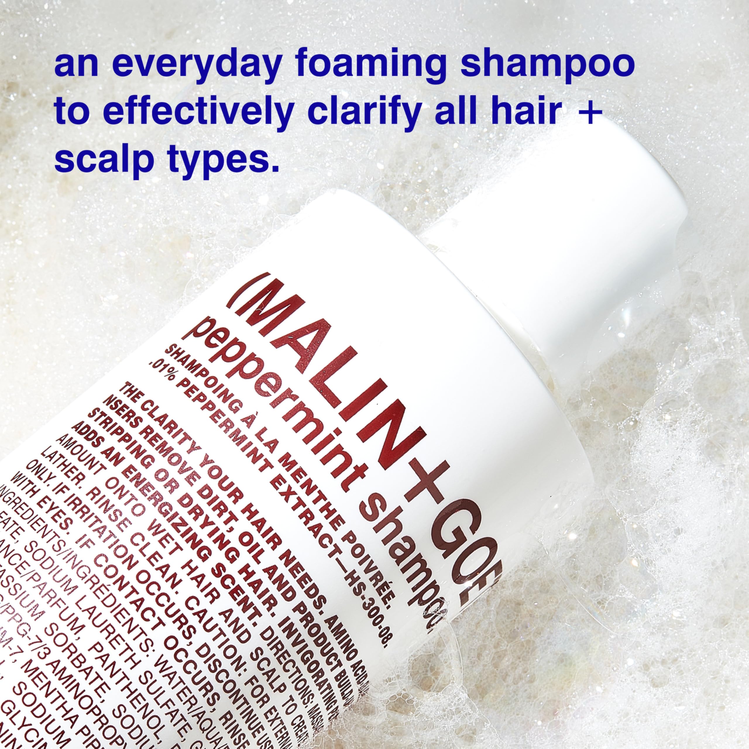 MALIN+GOETZ Shampoo Clarifying Peppermint | Daily Cleanser with Amino Acids | Vegan, Sulfate-Free & Unisex (16 Fl Oz)