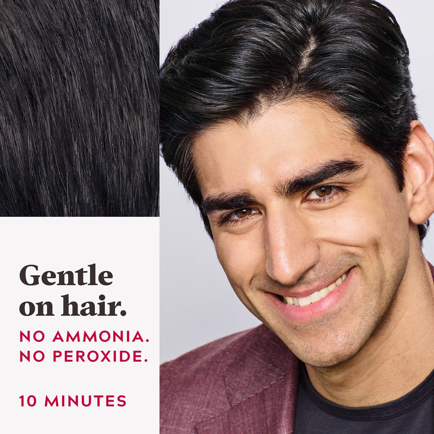 Dark Slate Gray Just For Men Easy Comb-In Color Mens Hair Dye, Easy No Mix Application with Comb Applicator - Real Black, A-55, Pack of 1