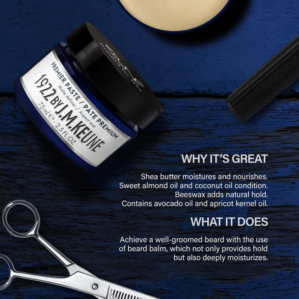 1922 by J.M. Keune Beard Balm, Moisturizing & Conditioning Balm for Beard Care, 2.5 Fl Oz
