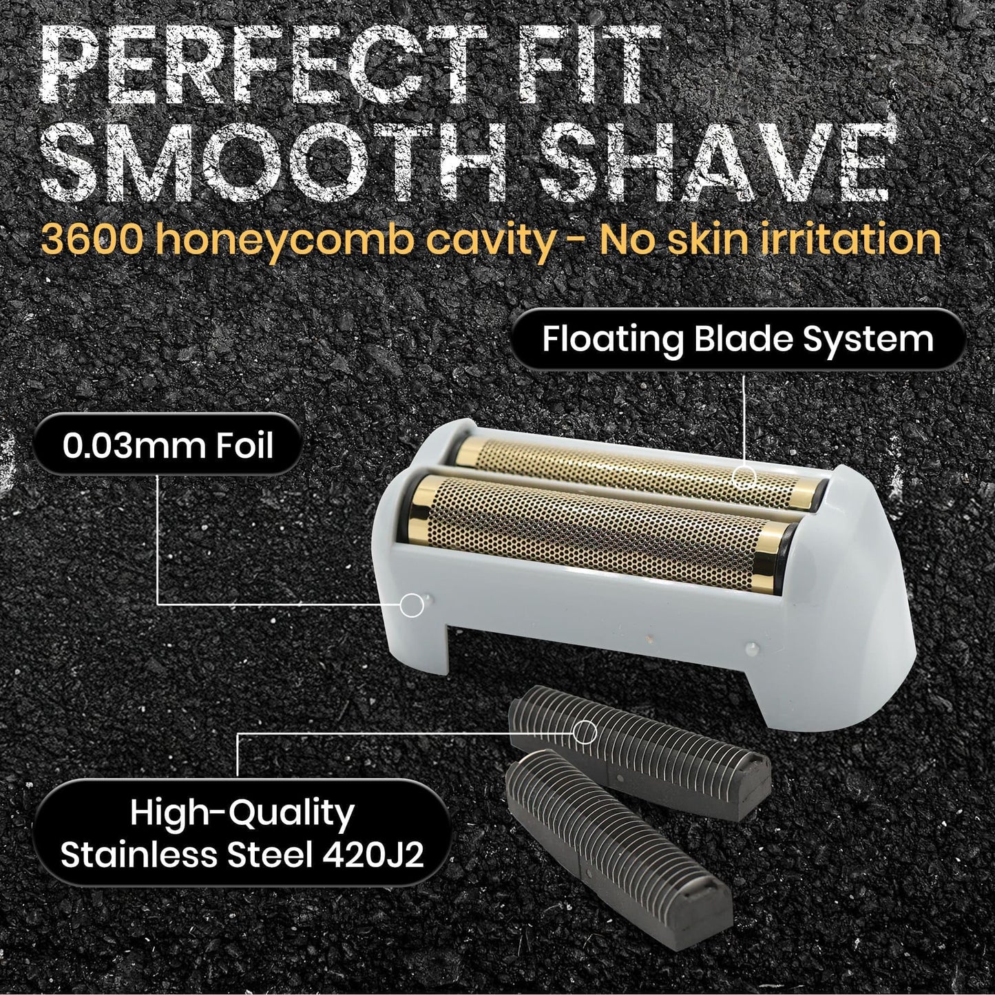 2 Pack Pro Shaver Replacement Foil and Cutters Compatible with Andis Foil TS-1 TS-2, ProFoil Lithium Foil Shaver, Replacement Blades and Foil