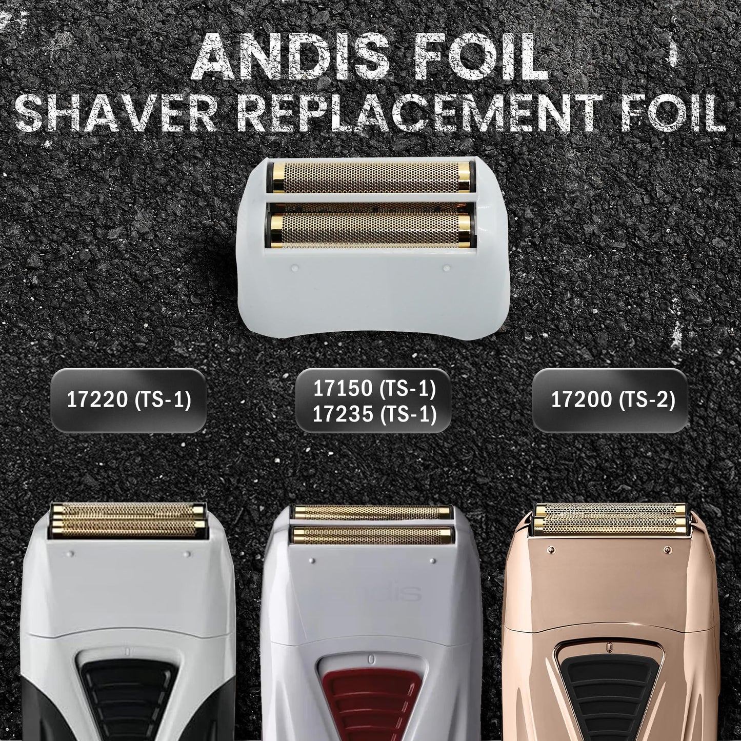 2 Pack Pro Shaver Replacement Foil and Cutters Compatible with Andis Foil TS-1 TS-2, ProFoil Lithium Foil Shaver, Replacement Blades and Foil
