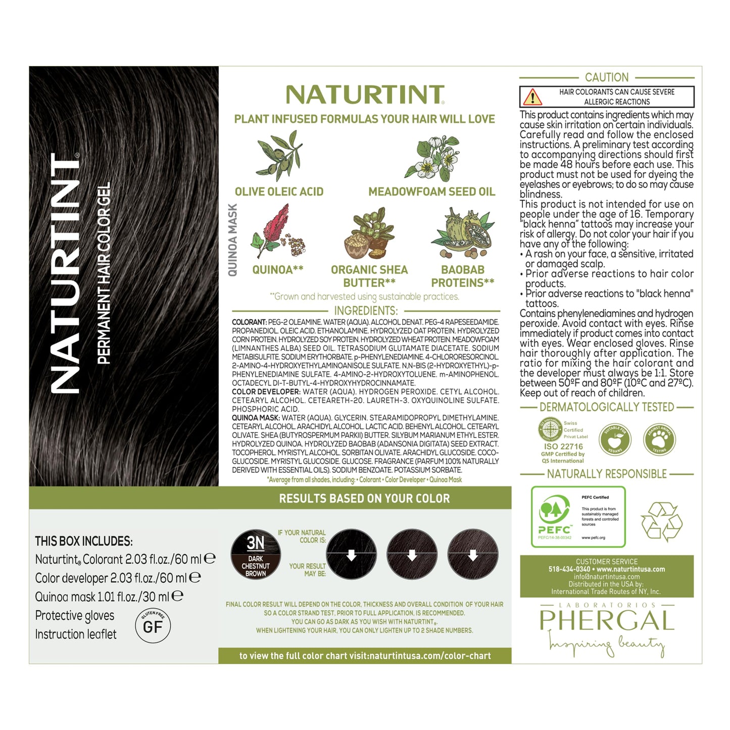 White Smoke Naturtint 3N Dark Chestnut Brown Permanent Hair Color (Pack of 1), Ammonia Free, Vegan, Cruelty Free, up to 100% Gray Coverage, Long Lasting Results (Packaging may vary)