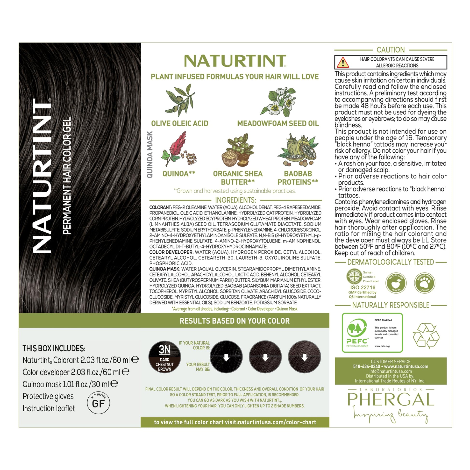 White Smoke Naturtint 3N Dark Chestnut Brown Permanent Hair Color (Pack of 6), Ammonia Free, Vegan, Cruelty Free, up to 100% Gray Coverage, Long Lasting Results (Packaging may vary)