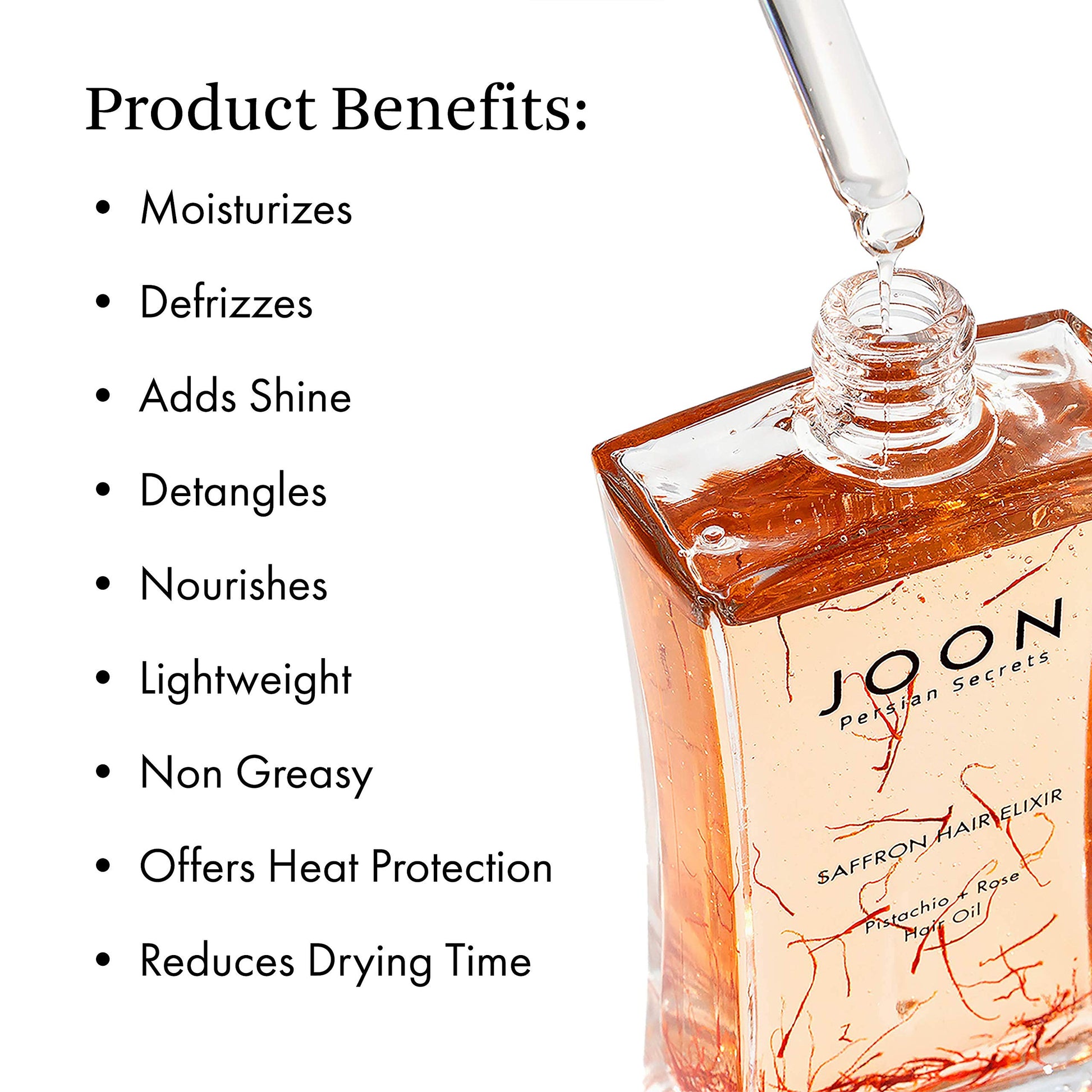White Smoke Joon Saffron Hair Elixir Pistachio + Rose Hair Oil, 3.11 Fl. Oz.