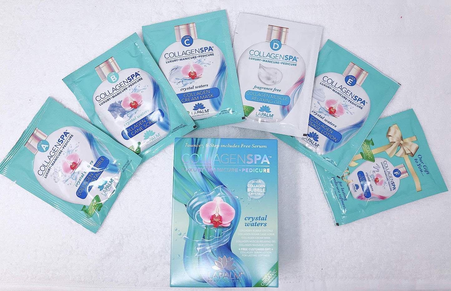 Light Gray La Palm Collagen Spa Luxury Manicure and Pedicure with Collagen Bubble Crystals - Mix of 6 Scents