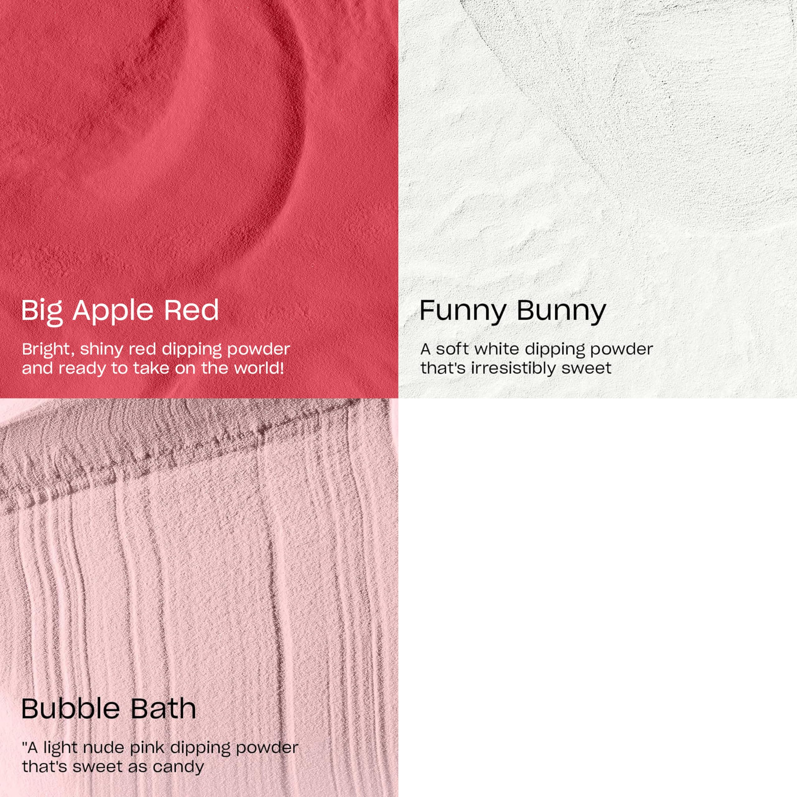 OPI Powder Perfection Iconic Shades Tio Bundle | Funny Bunny + Bubble Bath + Big Apple Red
