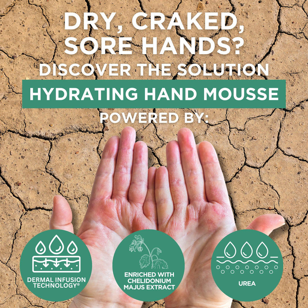 Footlogix Hydrating Hand Mousse with Dermal Infusion Technology® | Deep Hydration for Dry Hands | Urea-Enriched Formula | Fast-Absorbing | 4.23 ozl/119.9 g/125 ml
