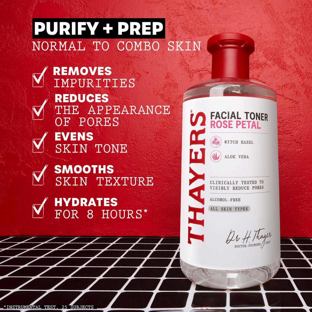 Thayers Facial Toner, Witch Hazel with Aloe Vera, Rose Petal, 12 Fl Oz