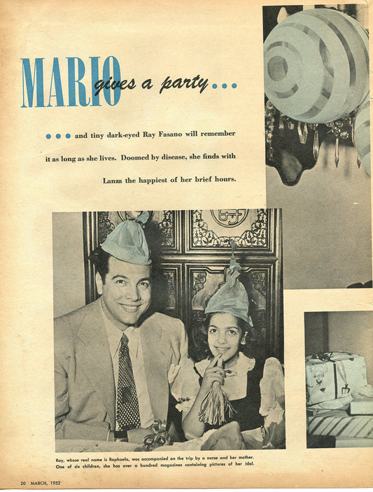 Mario Lanza original clipping magazine photo 2pg 8x10 #R3476