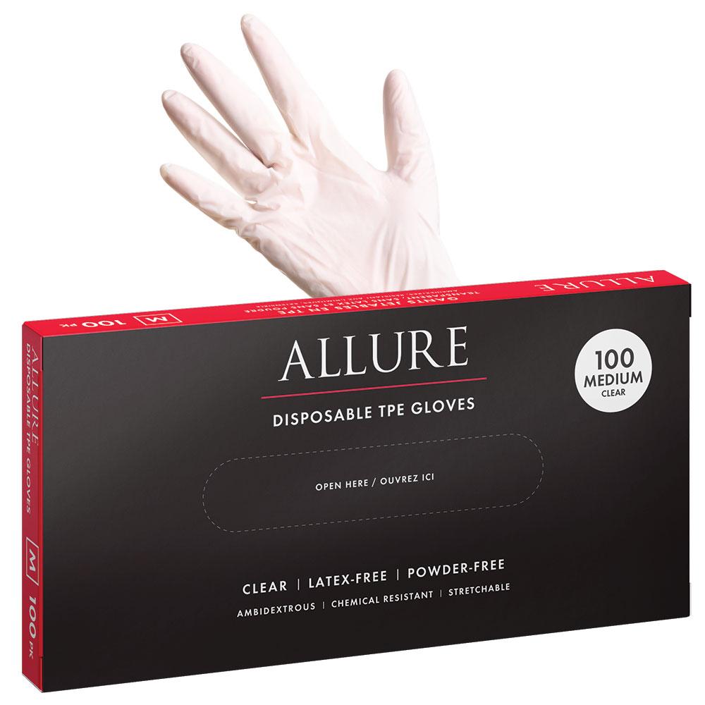 White Smoke Allure TPE Disposable Gloves 100pk - Small