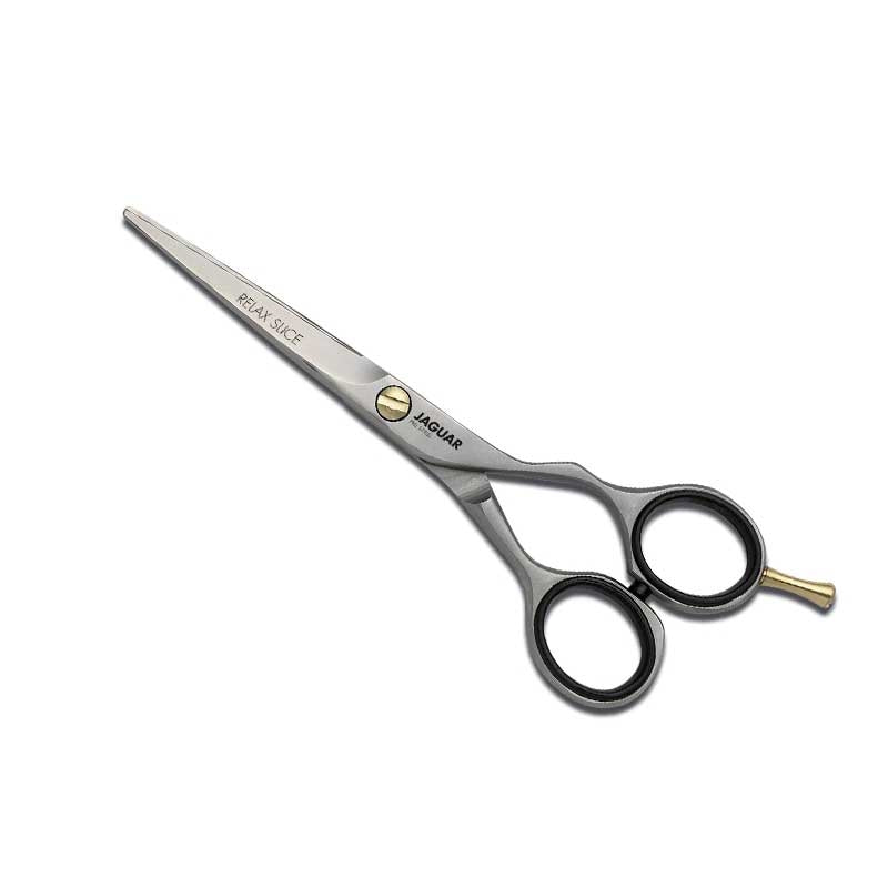 White Smoke Jaguar  Pre Style Relax Slice Scissors  5in offset