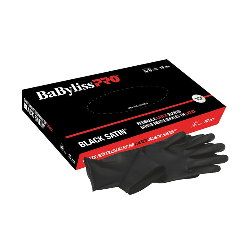 White Smoke BaBylissPRO  Reusable Powder Free Latex Gloves  Lg  10/box