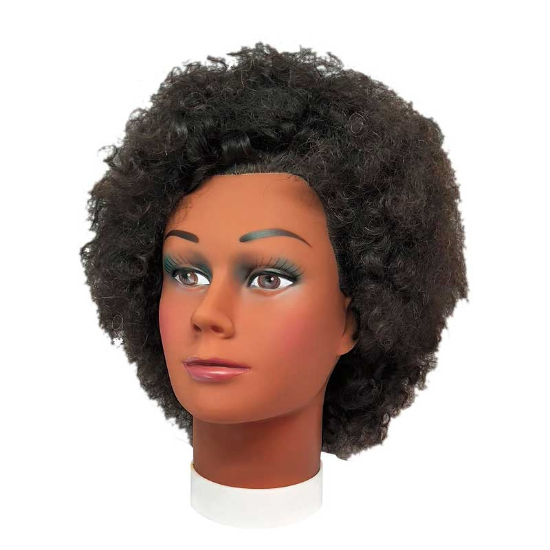 White Smoke BaBylissPRO  Female Mannequin with Afro