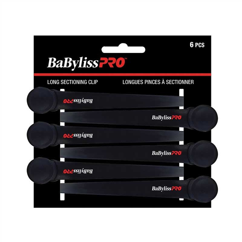 Black BaBylissPRO  Long Sectioning Clips  6/pc