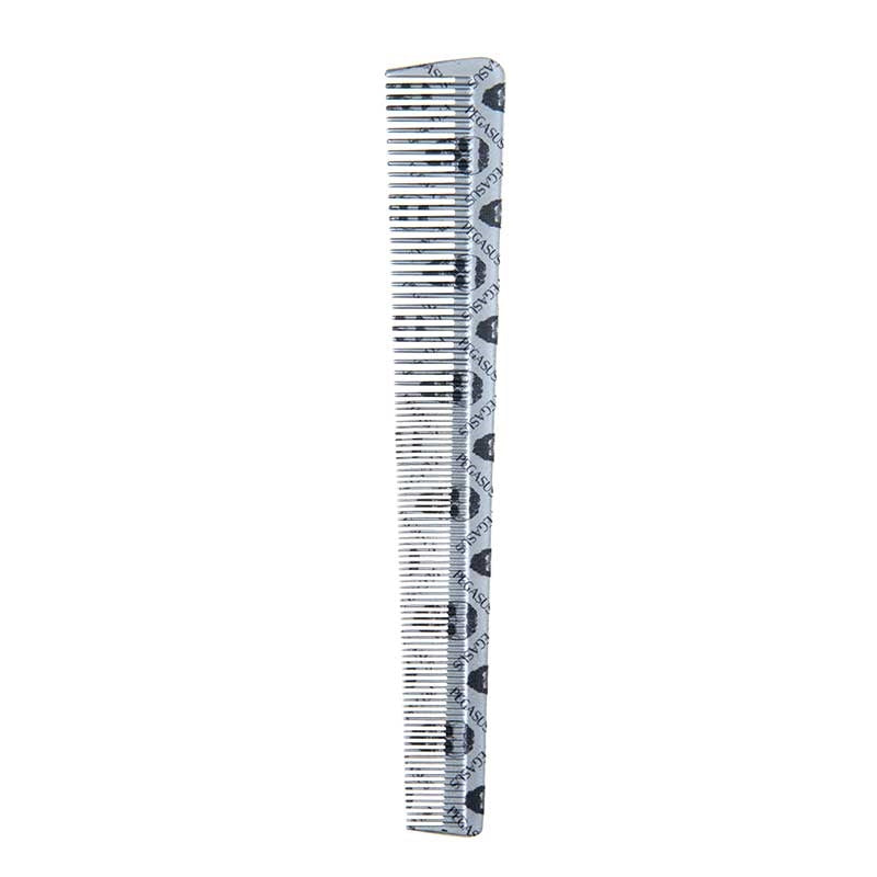 White Smoke Pegasus  Skelleto Silver Hard Rubber Barber Comb  6.5in