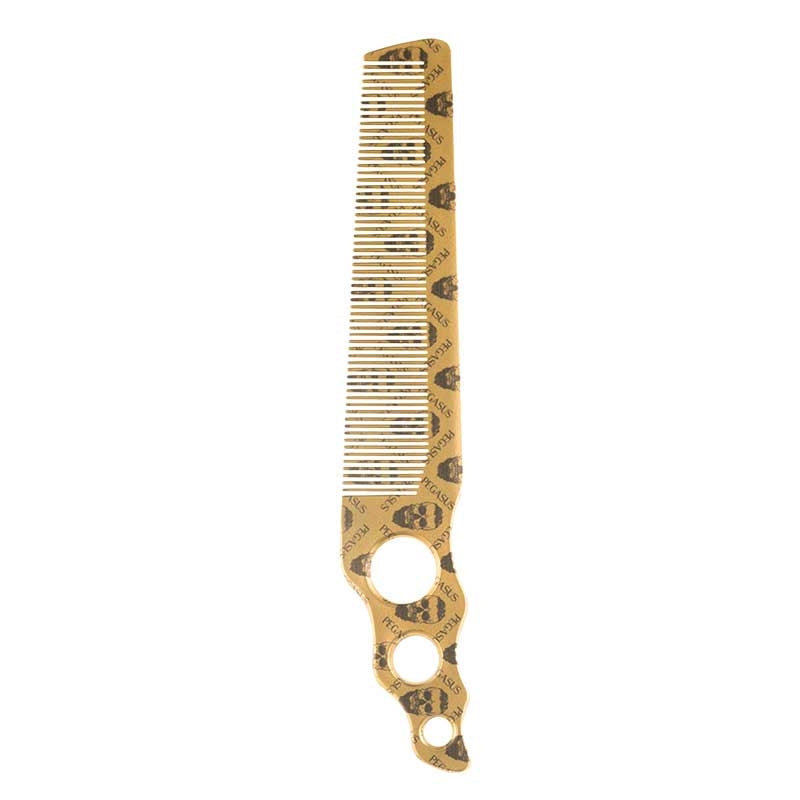 White Smoke Pegasus  Skelleto Gold Hard Rubber Clipper Comb  8.03in
