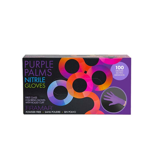 Framar  Purple Palms Nitrile Gloves  Medium  100pk